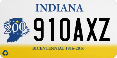 IN license plate 910AXZ