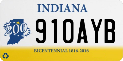 IN license plate 910AYB