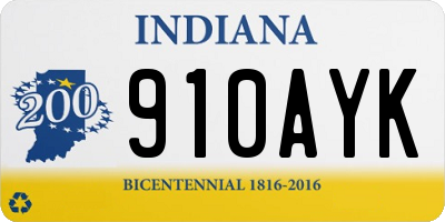 IN license plate 910AYK