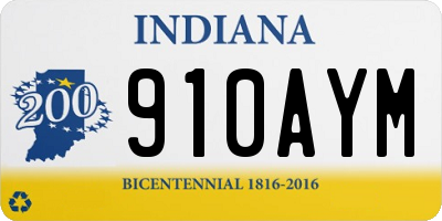 IN license plate 910AYM