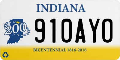 IN license plate 910AYO