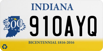 IN license plate 910AYQ