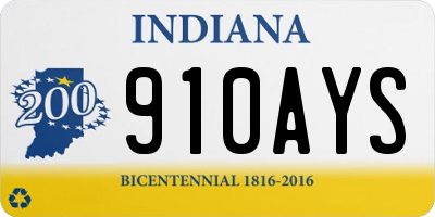 IN license plate 910AYS