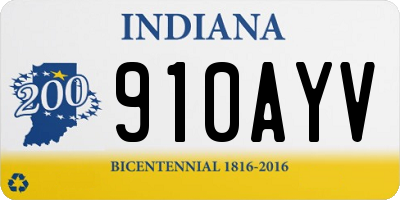 IN license plate 910AYV