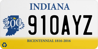 IN license plate 910AYZ