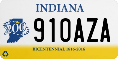 IN license plate 910AZA