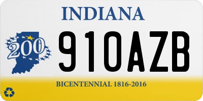 IN license plate 910AZB