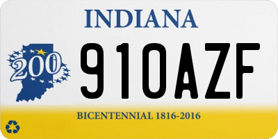 IN license plate 910AZF