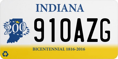 IN license plate 910AZG