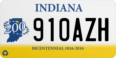 IN license plate 910AZH