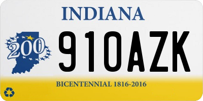 IN license plate 910AZK