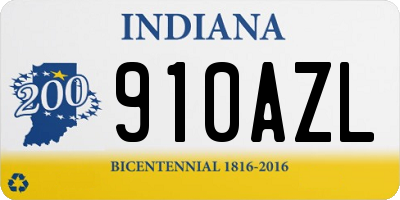 IN license plate 910AZL