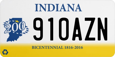 IN license plate 910AZN