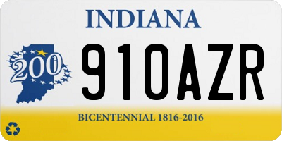IN license plate 910AZR