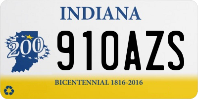 IN license plate 910AZS