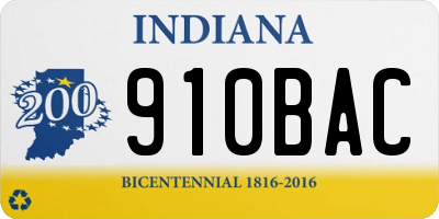 IN license plate 910BAC