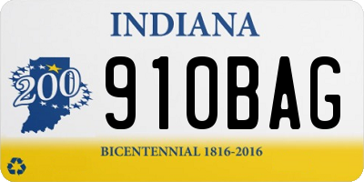 IN license plate 910BAG