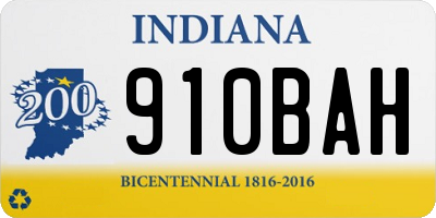 IN license plate 910BAH