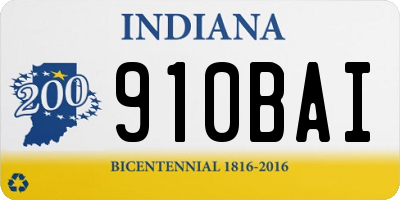 IN license plate 910BAI