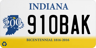 IN license plate 910BAK