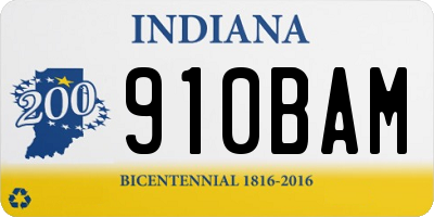 IN license plate 910BAM
