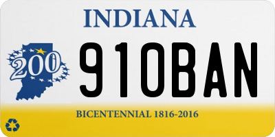 IN license plate 910BAN