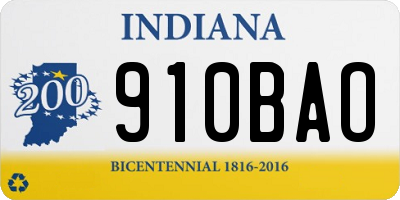IN license plate 910BAO