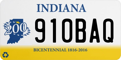 IN license plate 910BAQ