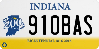 IN license plate 910BAS