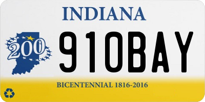 IN license plate 910BAY