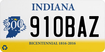 IN license plate 910BAZ