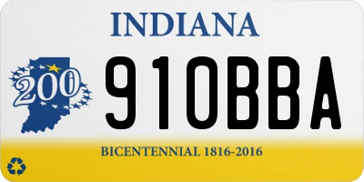 IN license plate 910BBA