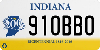 IN license plate 910BBO