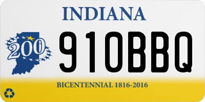 IN license plate 910BBQ