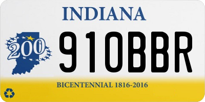 IN license plate 910BBR
