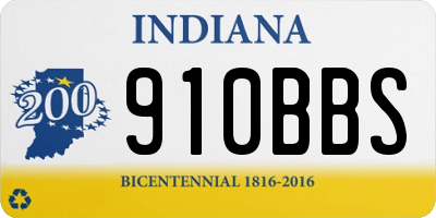 IN license plate 910BBS