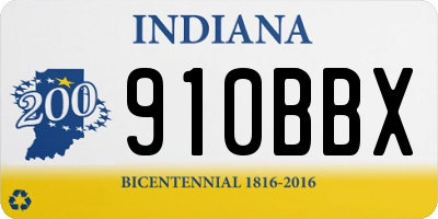 IN license plate 910BBX