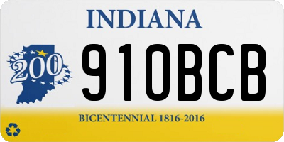 IN license plate 910BCB