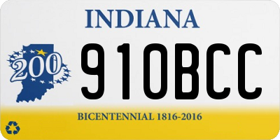 IN license plate 910BCC