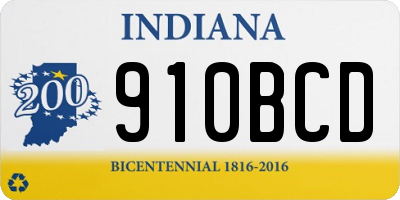 IN license plate 910BCD