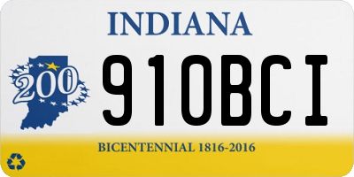 IN license plate 910BCI