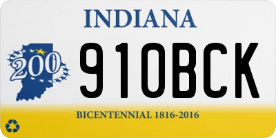 IN license plate 910BCK