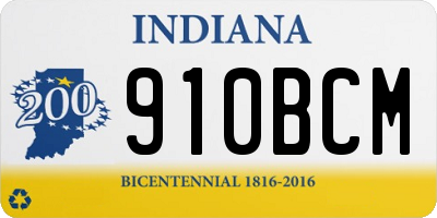 IN license plate 910BCM