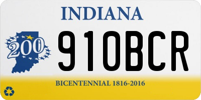 IN license plate 910BCR