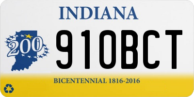 IN license plate 910BCT