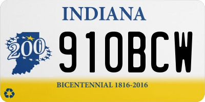 IN license plate 910BCW