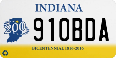 IN license plate 910BDA