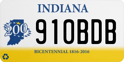 IN license plate 910BDB