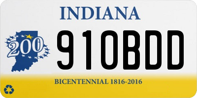IN license plate 910BDD