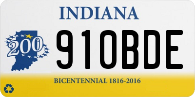 IN license plate 910BDE